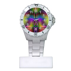 Abstract Psychedelic Pattern Plastic Nurses Watch by SpinnyChairDesigns