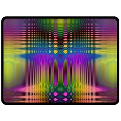 Abstract Psychedelic Pattern Double Sided Fleece Blanket (large)  by SpinnyChairDesigns