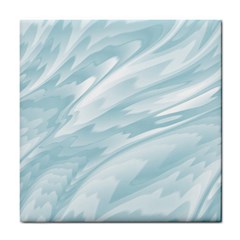 Light Blue Feathered Texture Tile Coaster by SpinnyChairDesigns