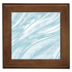 Light Blue Feathered Texture Framed Tile by SpinnyChairDesigns