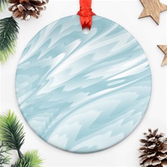 Light Blue Feathered Texture Ornament (round) by SpinnyChairDesigns