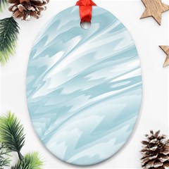 Light Blue Feathered Texture Ornament (oval) by SpinnyChairDesigns