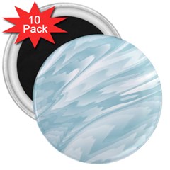 Light Blue Feathered Texture 3  Magnets (10 Pack)  by SpinnyChairDesigns