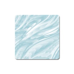 Light Blue Feathered Texture Square Magnet by SpinnyChairDesigns