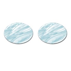 Light Blue Feathered Texture Cufflinks (oval) by SpinnyChairDesigns