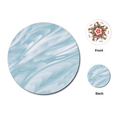 Light Blue Feathered Texture Playing Cards Single Design (round) by SpinnyChairDesigns