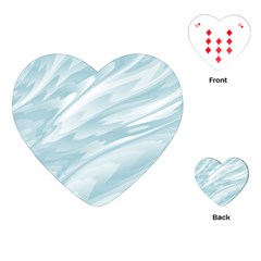 Light Blue Feathered Texture Playing Cards Single Design (heart) by SpinnyChairDesigns