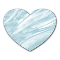 Light Blue Feathered Texture Heart Mousepads by SpinnyChairDesigns