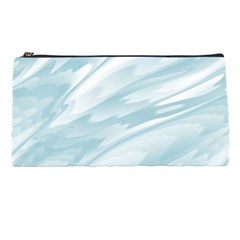 Light Blue Feathered Texture Pencil Case by SpinnyChairDesigns