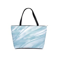 Light Blue Feathered Texture Classic Shoulder Handbag by SpinnyChairDesigns