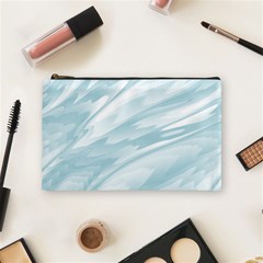 Light Blue Feathered Texture Cosmetic Bag (medium) by SpinnyChairDesigns