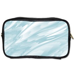 Light Blue Feathered Texture Toiletries Bag (one Side) by SpinnyChairDesigns