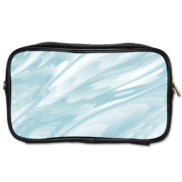 Light Blue Feathered Texture Toiletries Bag (Two Sides)