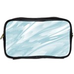 Light Blue Feathered Texture Toiletries Bag (Two Sides) Back