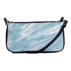 Light Blue Feathered Texture Shoulder Clutch Bag by SpinnyChairDesigns