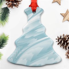 Light Blue Feathered Texture Christmas Tree Ornament (two Sides) by SpinnyChairDesigns