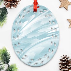 Light Blue Feathered Texture Ornament (oval Filigree) by SpinnyChairDesigns