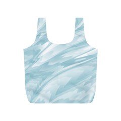 Light Blue Feathered Texture Full Print Recycle Bag (s) by SpinnyChairDesigns