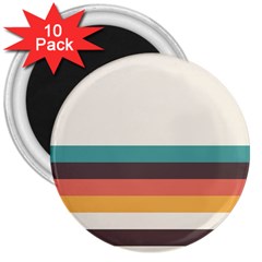 Classic Retro Stripes 3  Magnets (10 Pack)  by tmsartbazaar