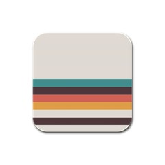 Classic Retro Stripes Rubber Square Coaster (4 Pack)  by tmsartbazaar