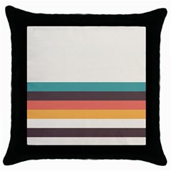 Classic Retro Stripes Throw Pillow Case (black) by tmsartbazaar