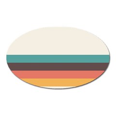 Classic Retro Stripes Oval Magnet by tmsartbazaar