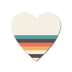 Classic Retro Stripes Heart Magnet by tmsartbazaar