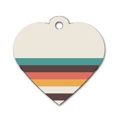 Classic Retro Stripes Dog Tag Heart (one Side) by tmsartbazaar