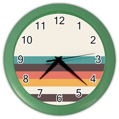 Classic Retro Stripes Color Wall Clock by tmsartbazaar