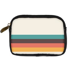 Classic Retro Stripes Digital Camera Leather Case by tmsartbazaar