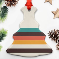 Classic Retro Stripes Christmas Tree Ornament (two Sides) by tmsartbazaar