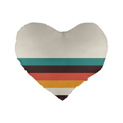 Classic Retro Stripes Standard 16  Premium Heart Shape Cushions by tmsartbazaar