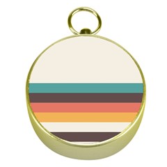 Classic Retro Stripes Gold Compasses by tmsartbazaar