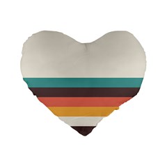 Classic Retro Stripes Standard 16  Premium Flano Heart Shape Cushions by tmsartbazaar