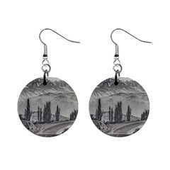 Deserted Landscape Highway, San Juan Province, Argentina Mini Button Earrings by dflcprintsclothing