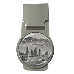 Deserted Landscape Highway, San Juan Province, Argentina Money Clips (round)  by dflcprintsclothing