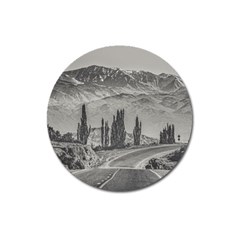 Deserted Landscape Highway, San Juan Province, Argentina Magnet 3  (round) by dflcprintsclothing