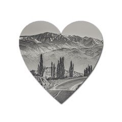 Deserted Landscape Highway, San Juan Province, Argentina Heart Magnet by dflcprintsclothing