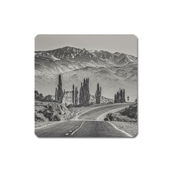 Deserted Landscape Highway, San Juan Province, Argentina Square Magnet by dflcprintsclothing