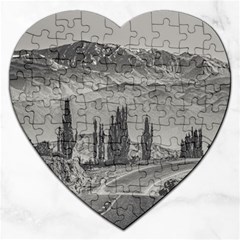 Deserted Landscape Highway, San Juan Province, Argentina Jigsaw Puzzle (heart) by dflcprintsclothing