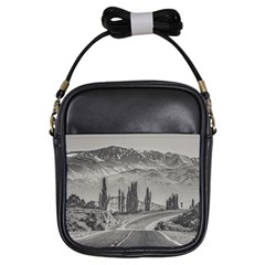 Deserted Landscape Highway, San Juan Province, Argentina Girls Sling Bag by dflcprintsclothing