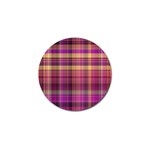 Magenta Gold Madras Plaid Golf Ball Marker (10 pack) Front