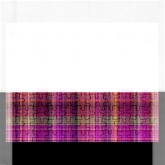 Magenta Gold Madras Plaid Rectangular Jigsaw Puzzl by SpinnyChairDesigns