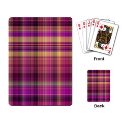 Magenta Gold Madras Plaid Playing Cards Single Design (rectangle) by SpinnyChairDesigns