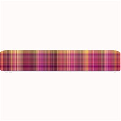 Magenta Gold Madras Plaid Small Bar Mats by SpinnyChairDesigns