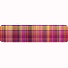 Magenta Gold Madras Plaid Large Bar Mats by SpinnyChairDesigns