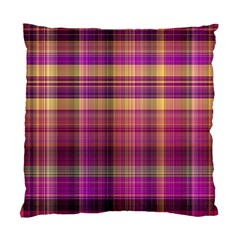 Magenta Gold Madras Plaid Standard Cushion Case (two Sides) by SpinnyChairDesigns