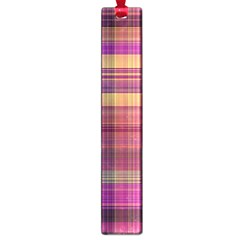 Magenta Gold Madras Plaid Large Book Marks by SpinnyChairDesigns