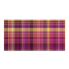 Magenta Gold Madras Plaid Satin Wrap by SpinnyChairDesigns