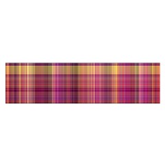 Magenta Gold Madras Plaid Satin Scarf (oblong) by SpinnyChairDesigns